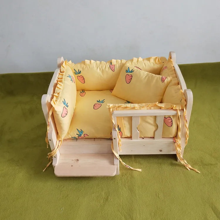 Large Solid Wood Pet Bed