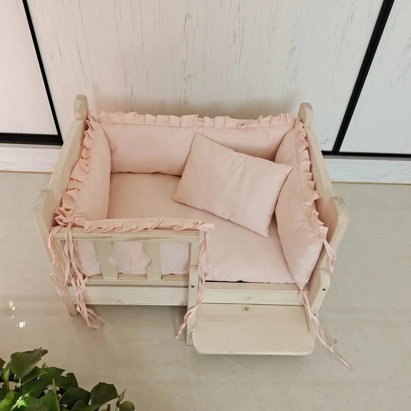 Large Solid Wood Pet Bed