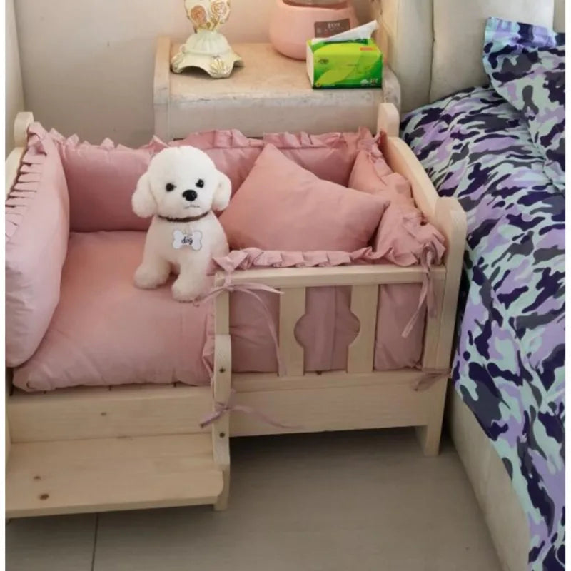 Large Solid Wood Pet Bed