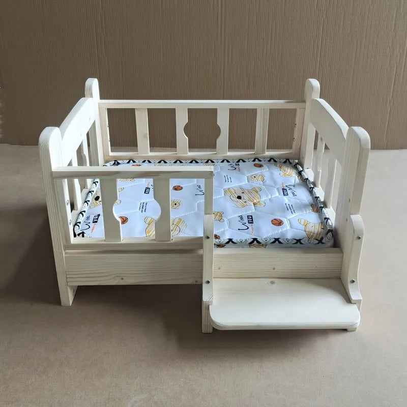 Large Solid Wood Pet Bed