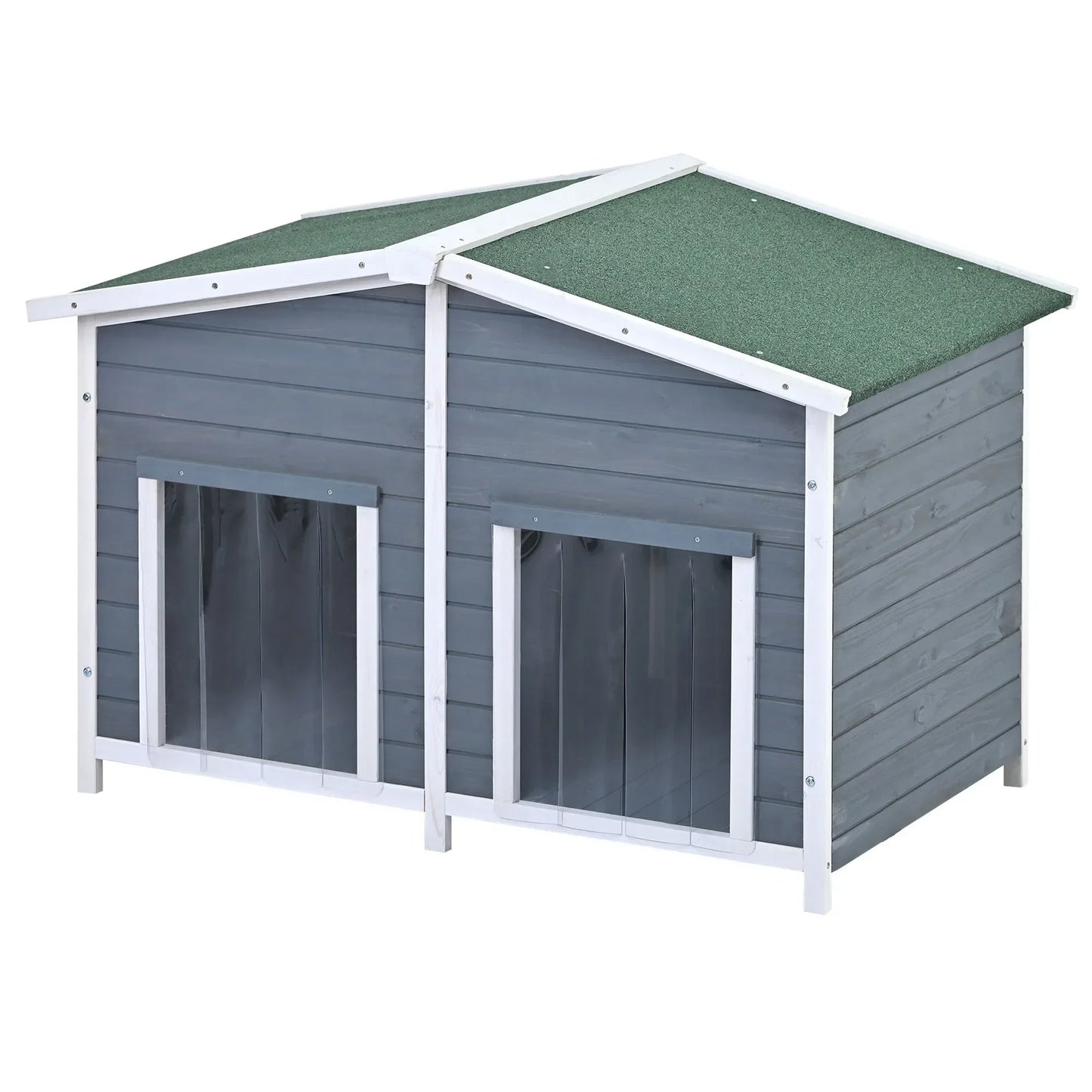 Outdoor & Indoor Dog house - cabin Style with Porch & dual Doors.