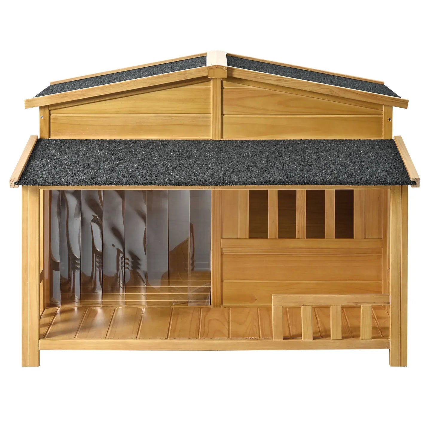 Outdoor & Indoor Dog house - cabin Style with Porch & dual Doors.