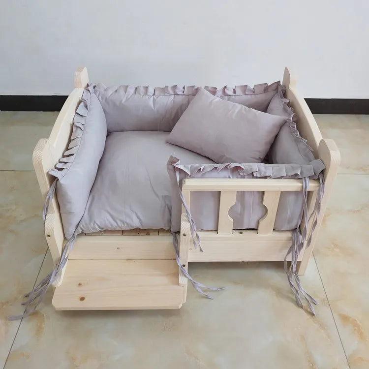 Large Solid Wood Pet Bed