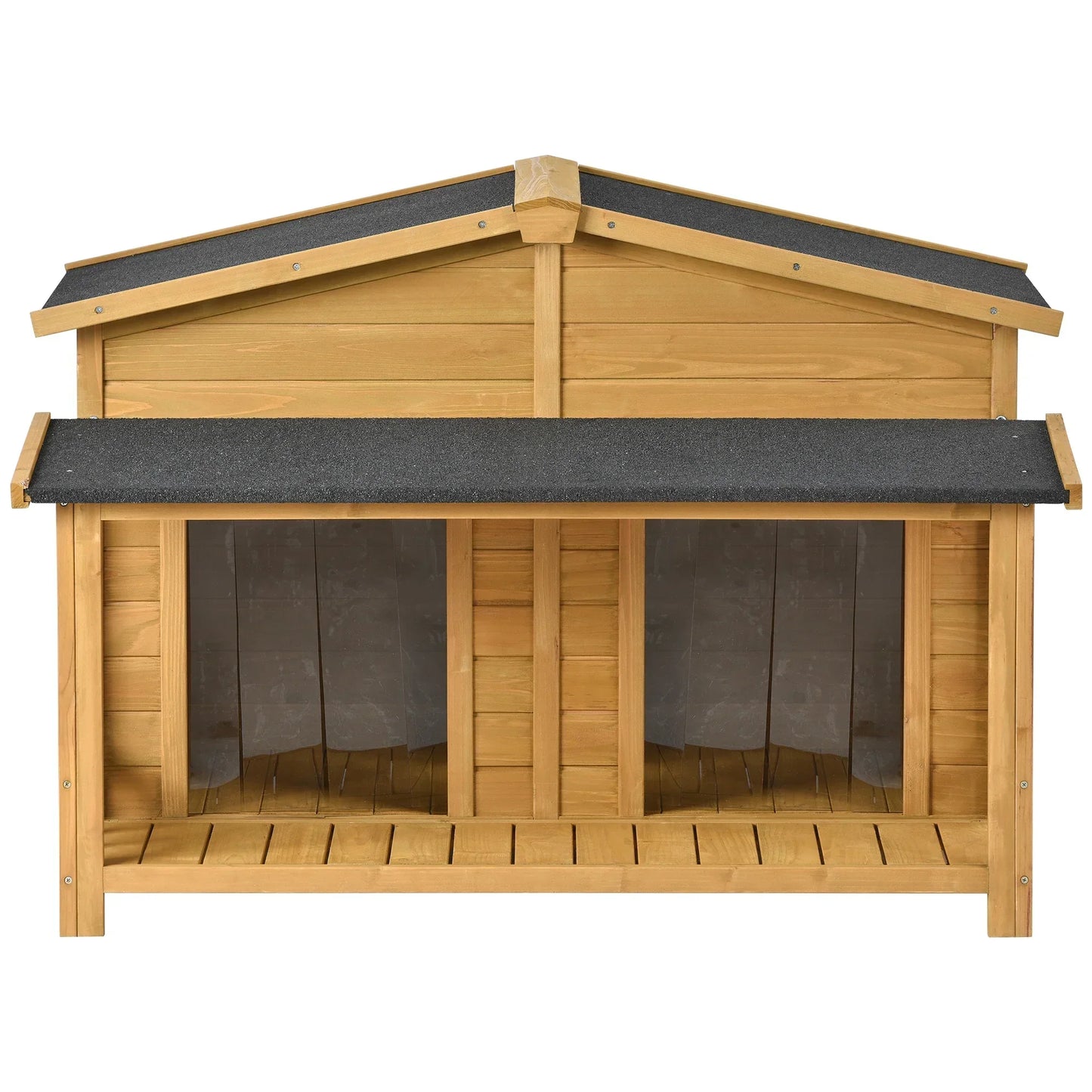 Outdoor & Indoor Dog house - cabin Style with Porch & dual Doors.