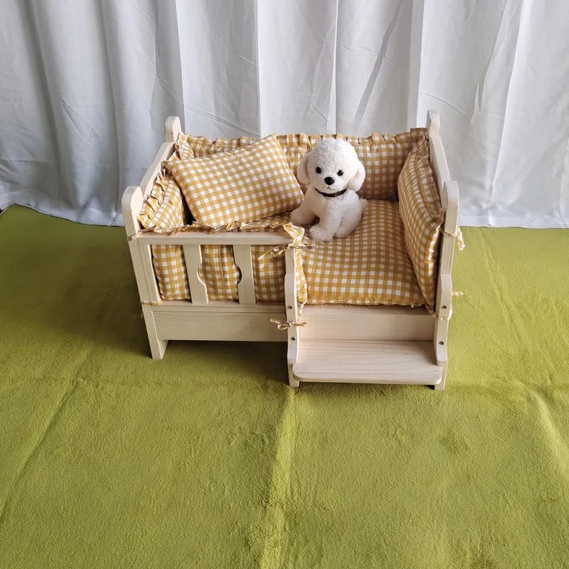 Large Solid Wood Pet Bed