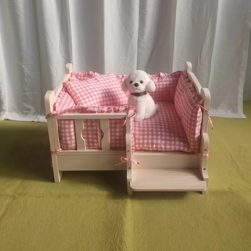 Large Solid Wood Pet Bed