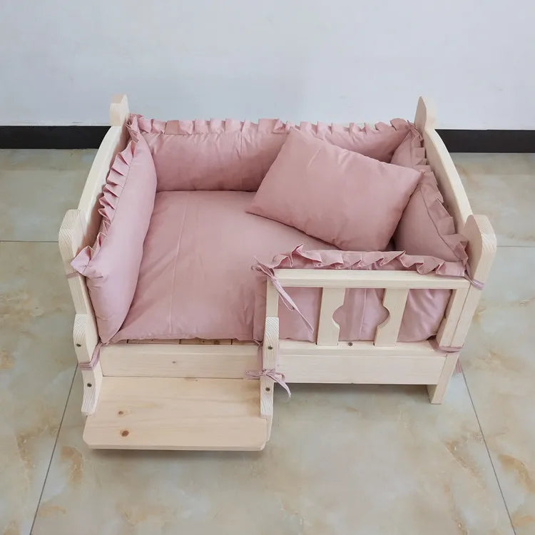 Large Solid Wood Pet Bed