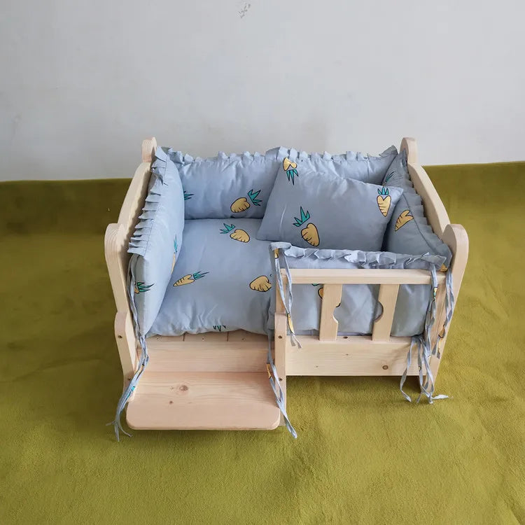 Large Solid Wood Pet Bed