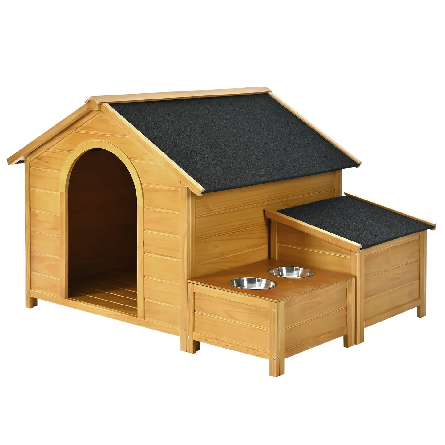 Outdoor & Indoor Dog house - cabin Style with Porch & dual Doors.