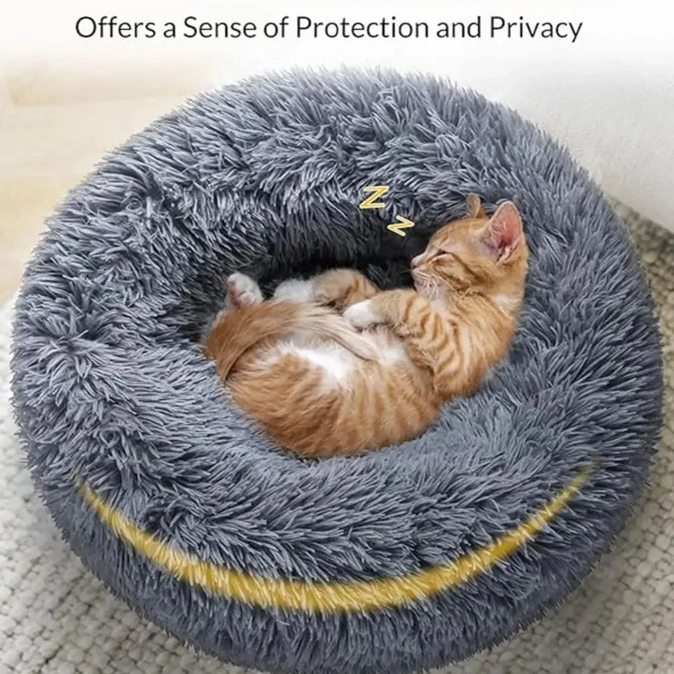 40-90cm Round Pet Bed for Warm Sleeping.