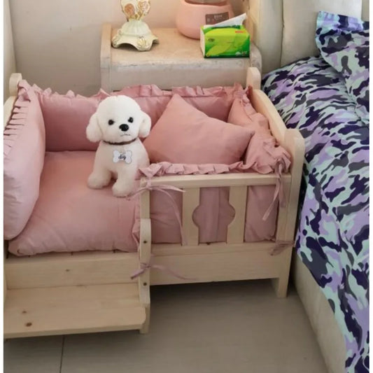 Large Solid Wood Pet Bed