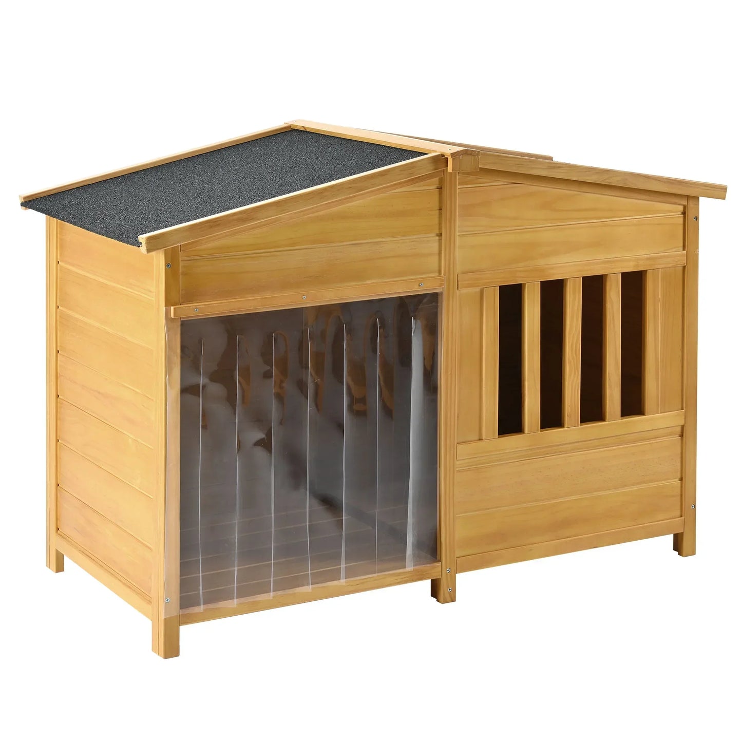Outdoor & Indoor Dog  house - cabin Style with Porch & dual  Doors.