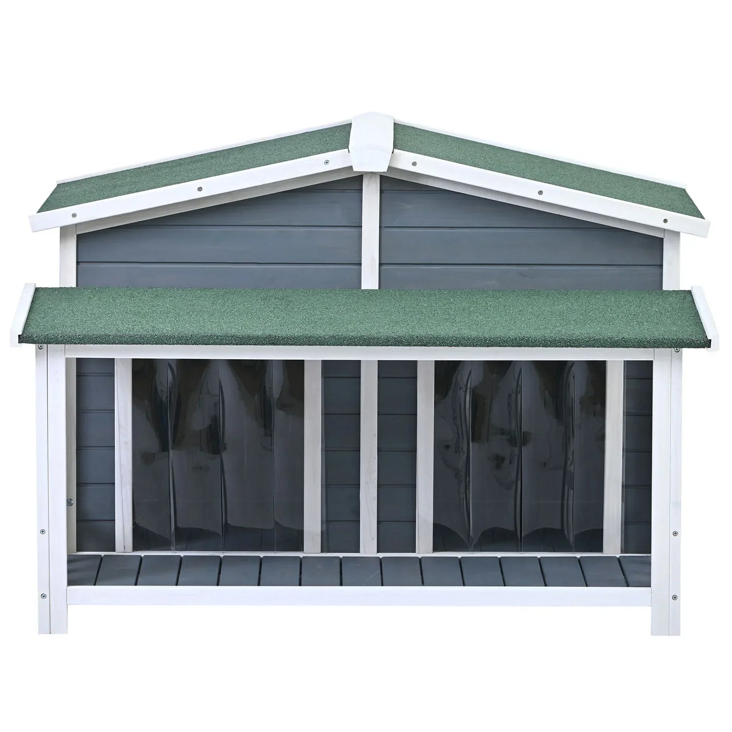 Outdoor & Indoor Dog  house - cabin Style with Porch & dual  Doors.